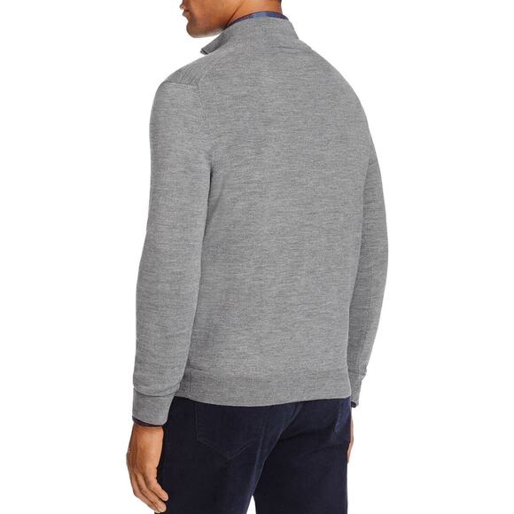 The Men's Store100% Merino Wool 1/2 Zip Mock Neck Sweater Grey Size 2XL 0281 - Picture 2 of 2